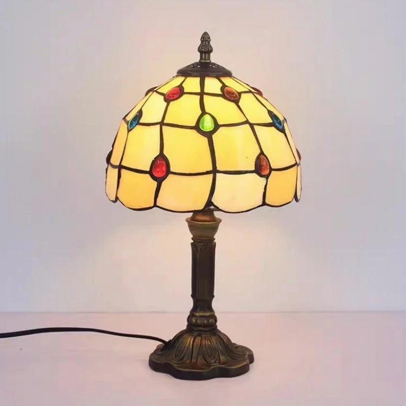 Candeeiro de mesa barroco LED — vidro Tiffany retro vintage E27