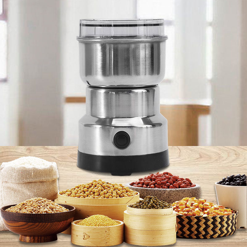 Portable Electric Kitchen Grinder — Stainless Steel Housing, 300ml