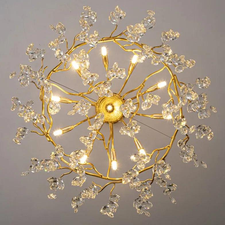 Candelabru luxos din cristal, cu design în formă de ramuri | boxzora