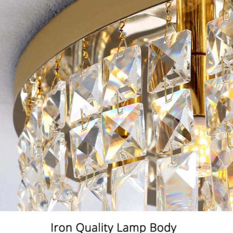 Plafonnier circulaire moderne luxueux en cristal pour chambre | boxzora