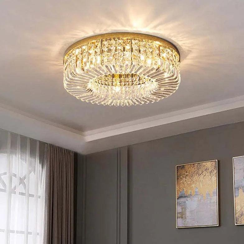 Modern Luxury Crystal Ceiling Circle Light for Bedroom | boxzora