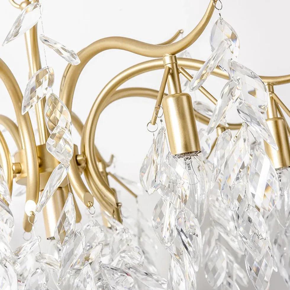 Candelabru luxos cu LED-uri și cristale, cu înălțime reglabilă, pentru living | boxzora