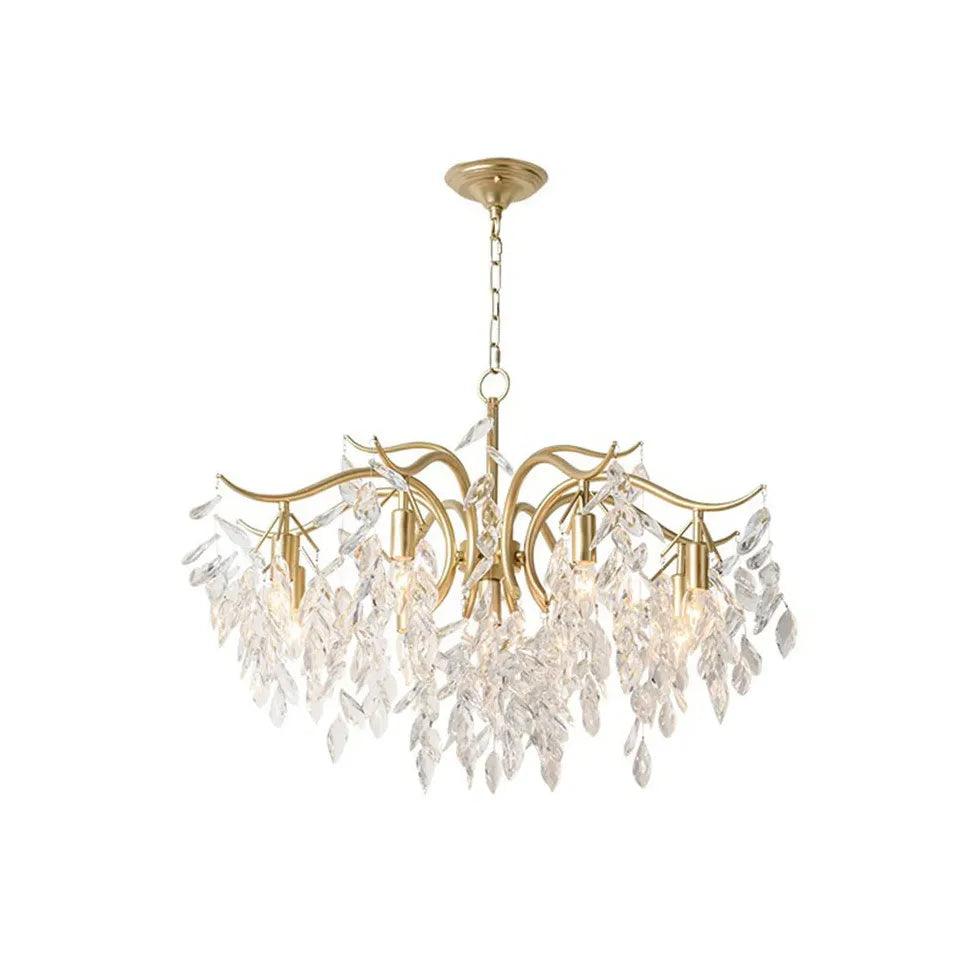 Candelabru luxos cu LED-uri și cristale, cu înălțime reglabilă, pentru living | boxzora