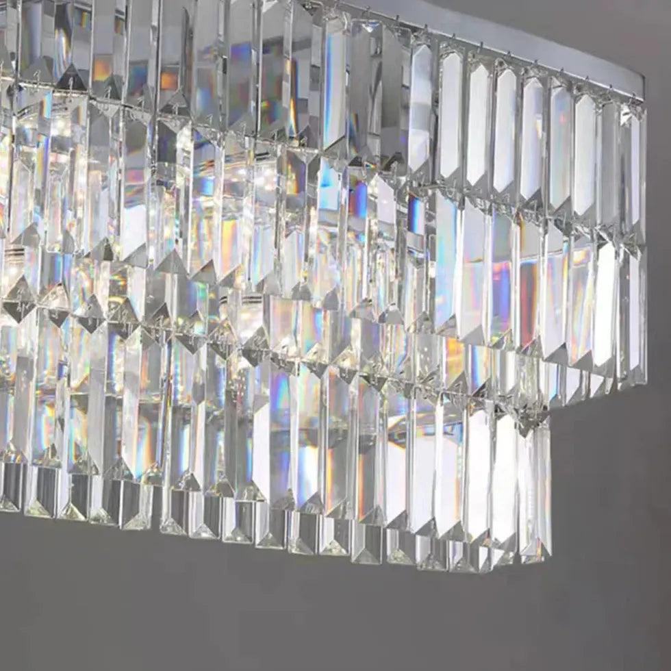 Lámpara colgante rectangular de cristal de lujo | boxzora