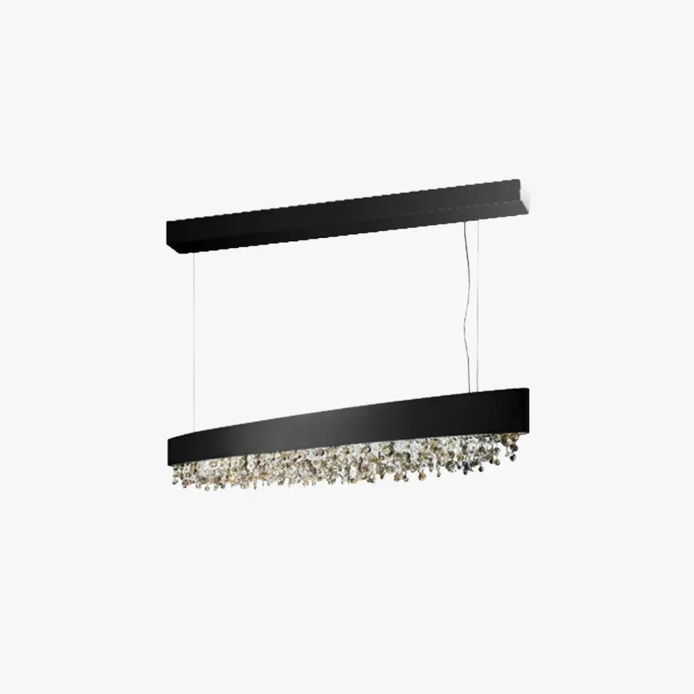 Lámpara colgante de cristal larga de lujo para cocina | boxzora