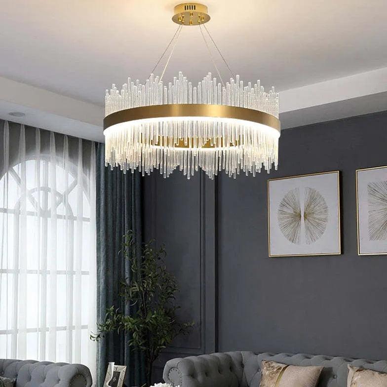 Luxuriöse runde LED-Glas-Ringpendelleuchte | boxzora
