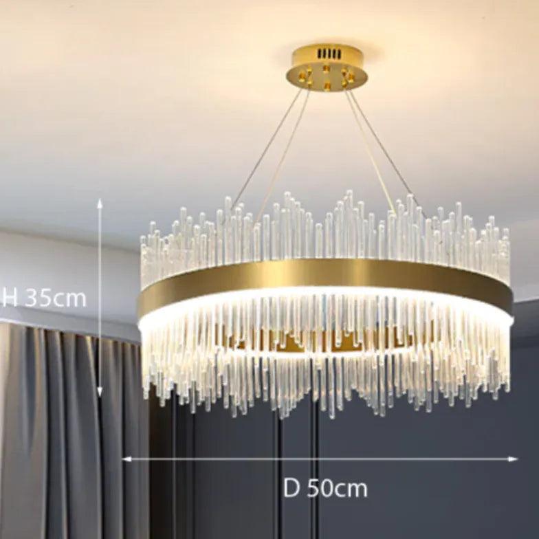 Eksklusiv rund ringformet LED-pendellampe i glas | boxzora