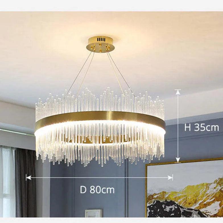 Eksklusiv rund ringformet LED-pendellampe i glas | boxzora