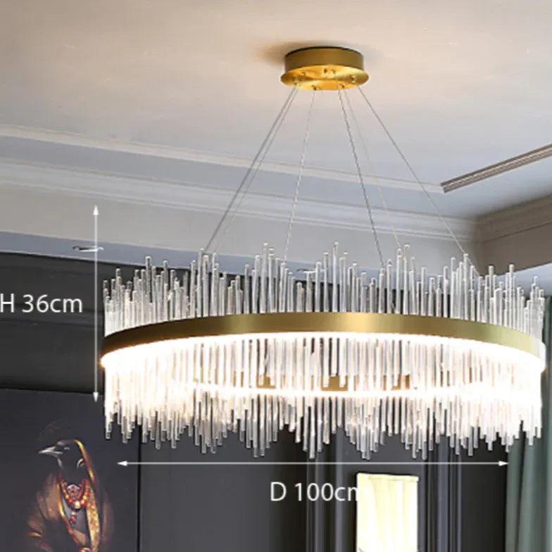 Eksklusiv rund ringformet LED-pendellampe i glas | boxzora