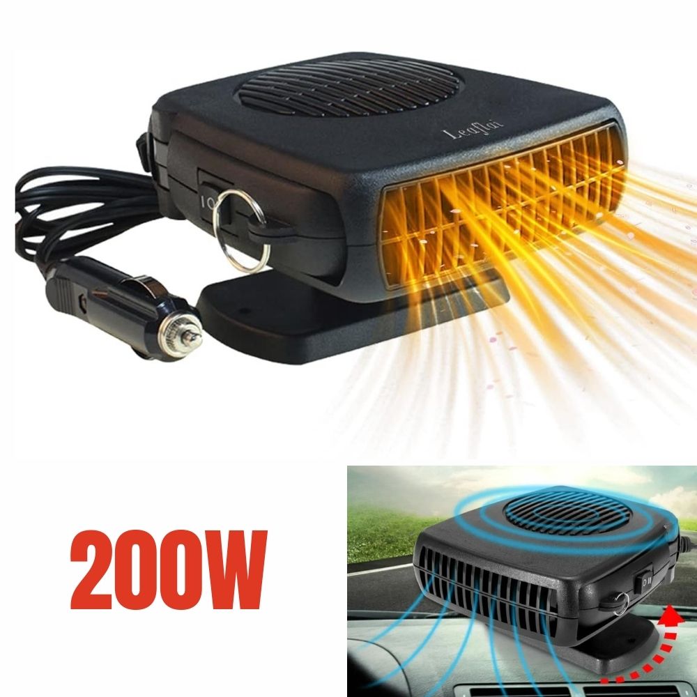 Riscaldatore per auto TurboHeat 12V — Riscaldatore a ventola in ceramica da 150W/300W, sbrinatore e scaldatore portatile compatto