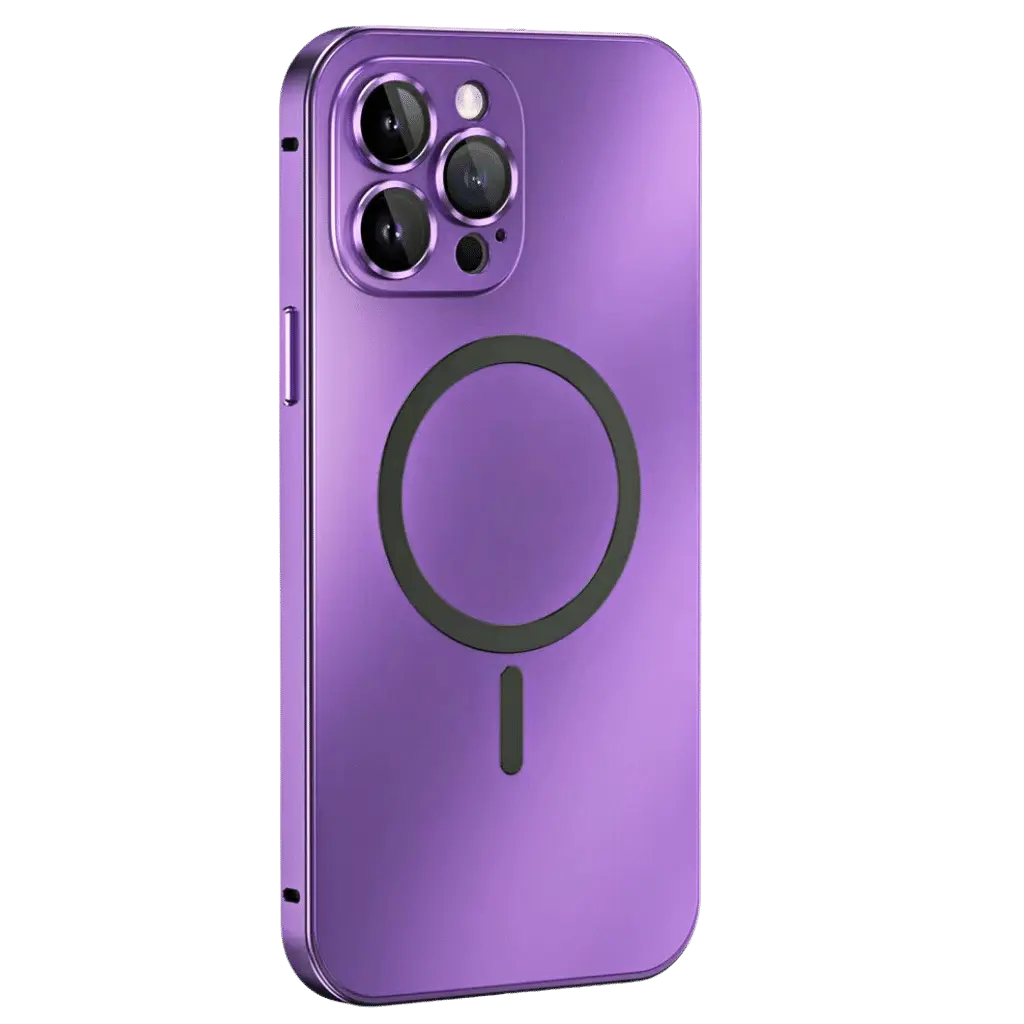 Capa magnética metálica para iPhone – Estrutura robusta compatível com MagSafe, proteção resistente, design elegante