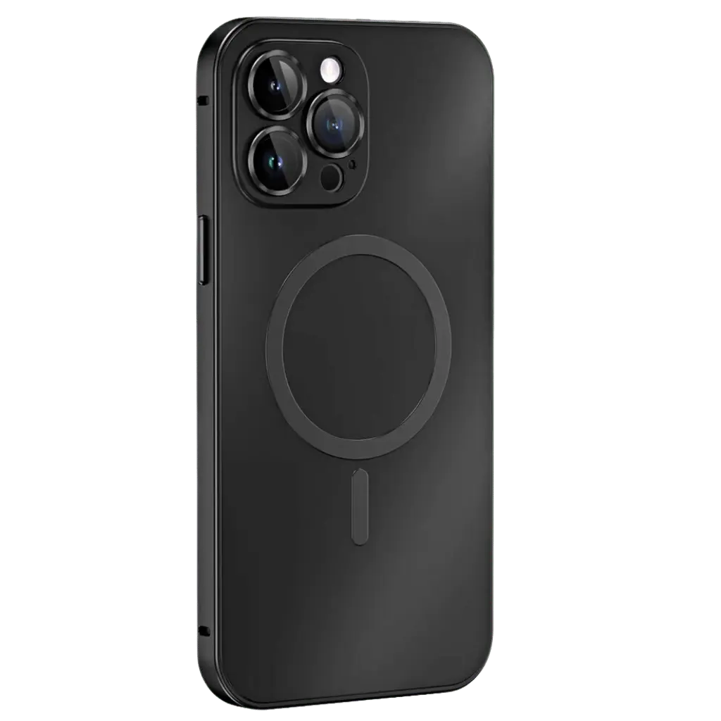 Capa magnética metálica para iPhone – Estrutura robusta compatível com MagSafe, proteção resistente, design elegante
