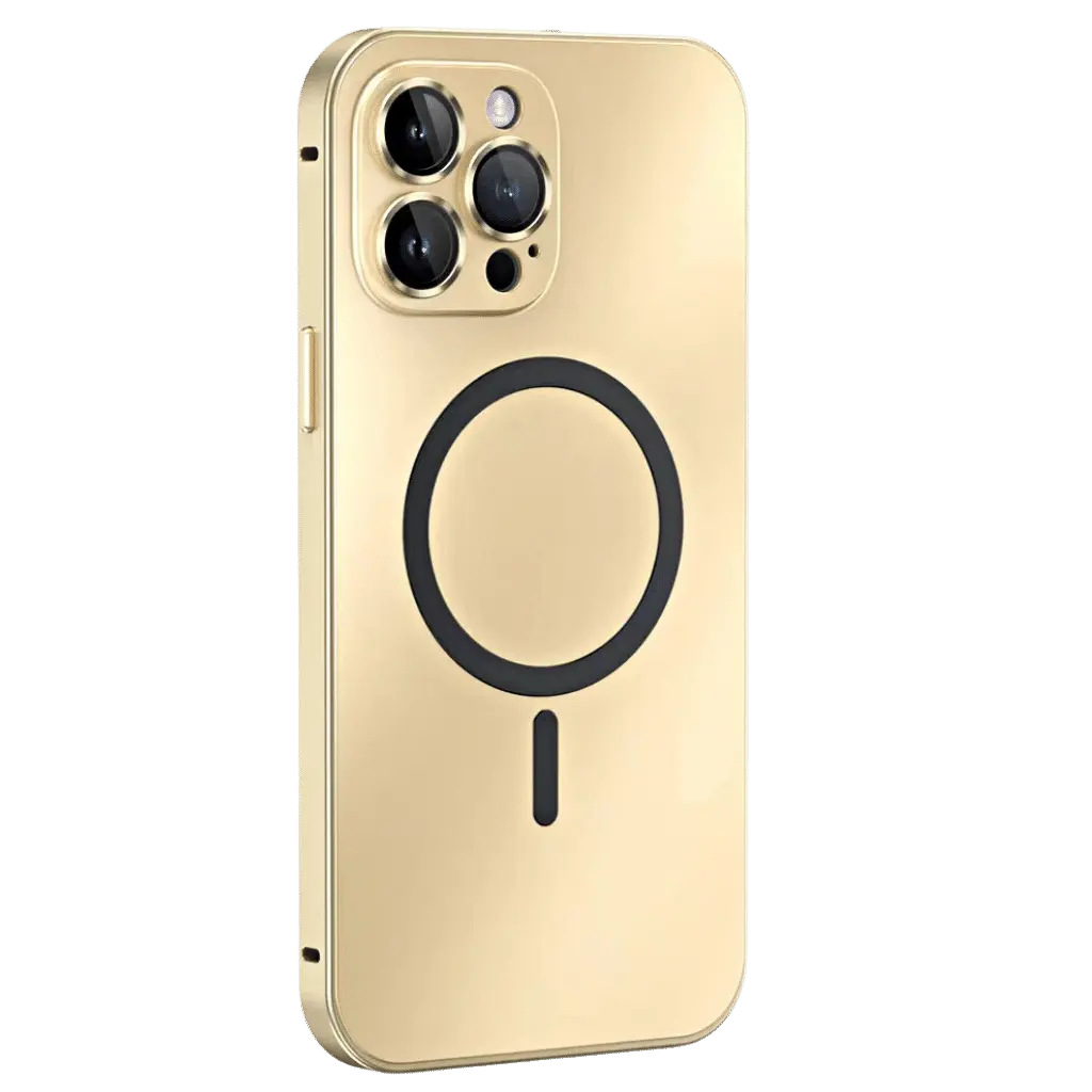 Capa magnética metálica para iPhone – Estrutura robusta compatível com MagSafe, proteção resistente, design elegante