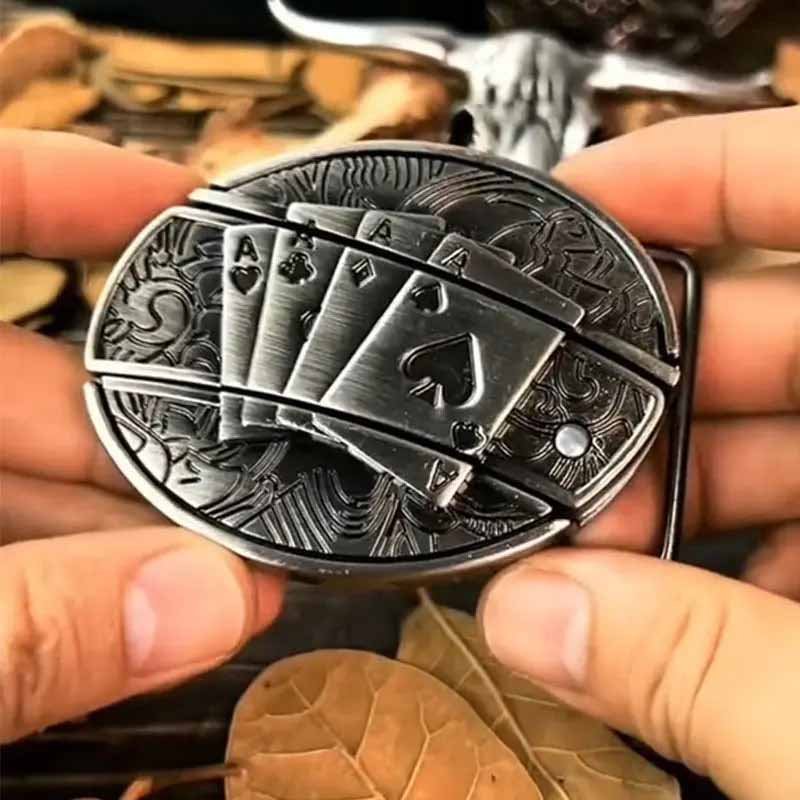 Hebilla ovalada de cinturón vaquero de metal — Herramienta EDC oculta