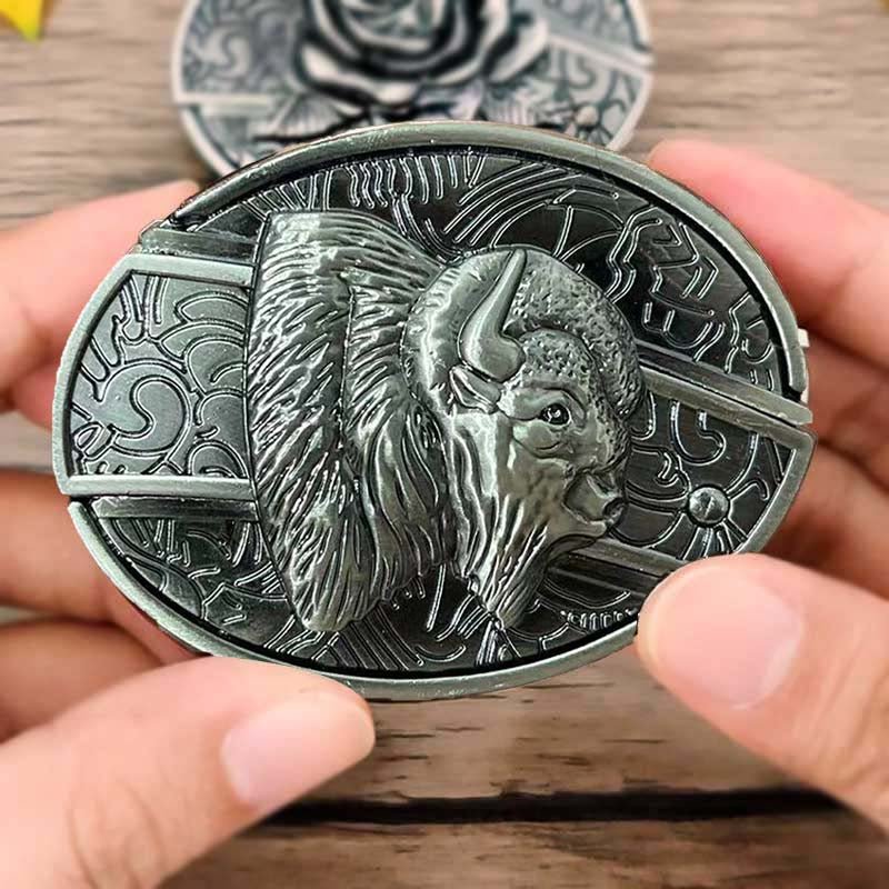 Hebilla ovalada de cinturón vaquero de metal — Herramienta EDC oculta