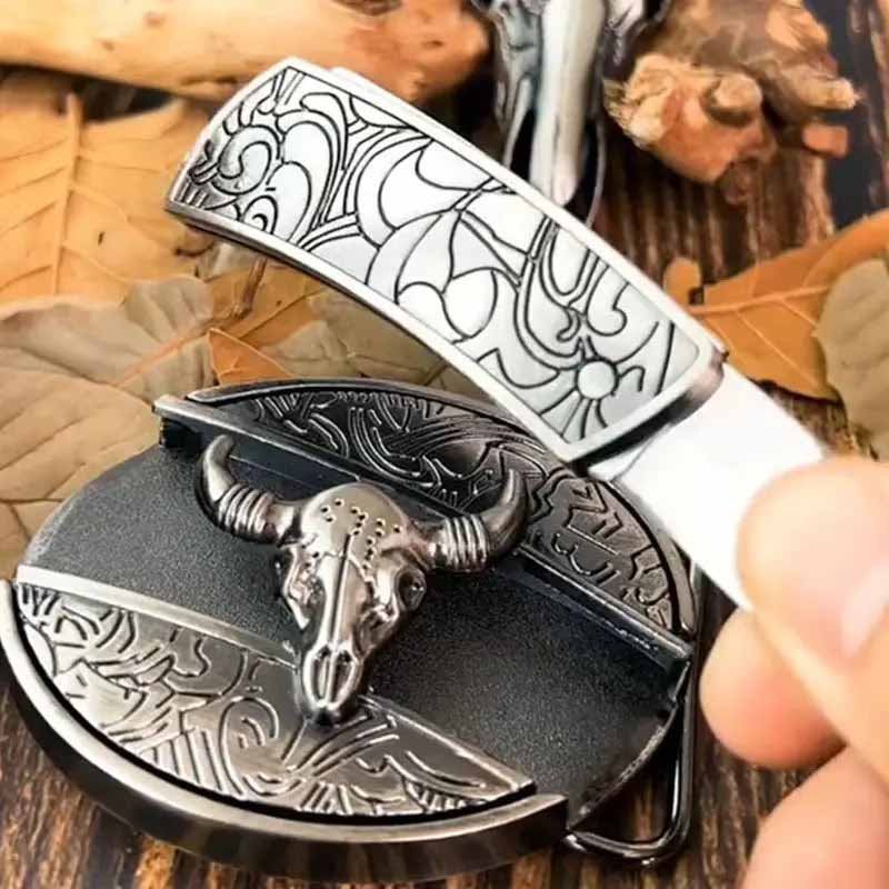 Hebilla ovalada de cinturón vaquero de metal — Herramienta EDC oculta