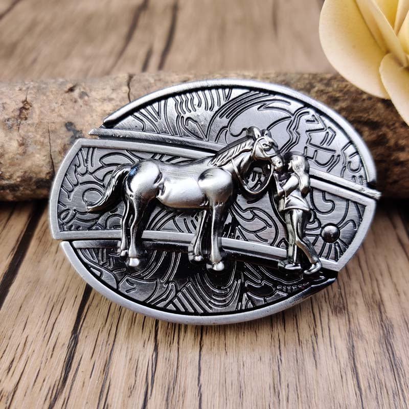 Hebilla ovalada de cinturón vaquero de metal — Herramienta EDC oculta