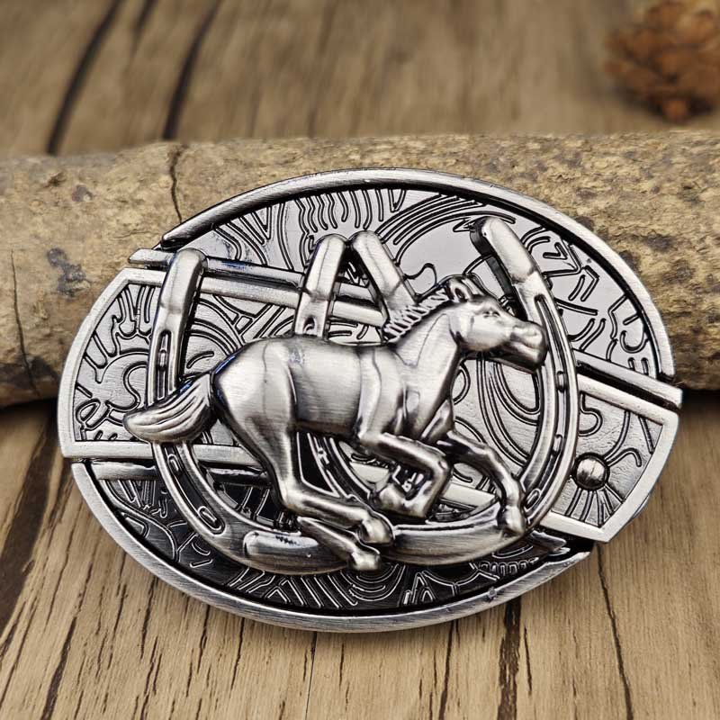 Hebilla ovalada de cinturón vaquero de metal — Herramienta EDC oculta