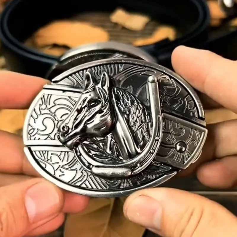 Hebilla ovalada de cinturón vaquero de metal — Herramienta EDC oculta