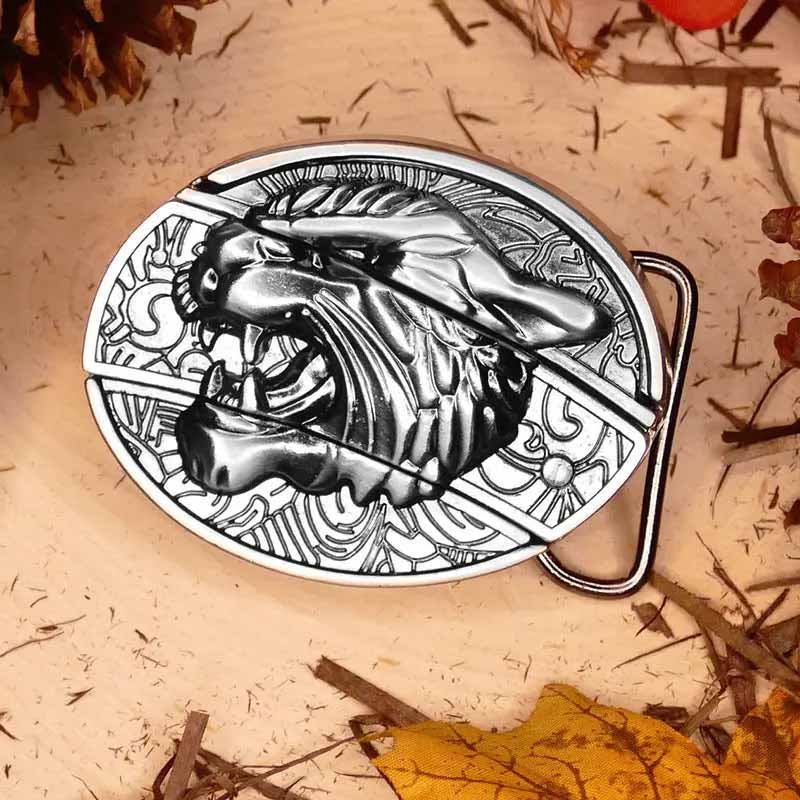 Hebilla ovalada de cinturón vaquero de metal — Herramienta EDC oculta