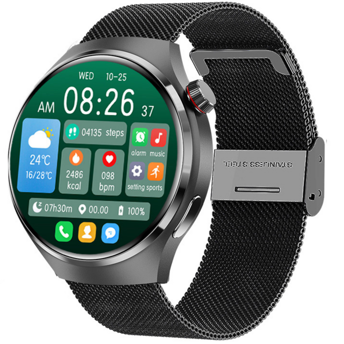 Reloj inteligente de edición limitada — Pantalla AMOLED HD, monitoreo de ECG, conectividad Bluetooth, seguimiento de la frecuencia cardíaca, GPS integrado