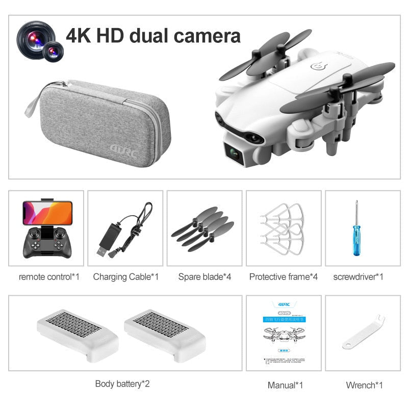 Mini dron RC V9 - Doble cámara 4k, vídeo HD