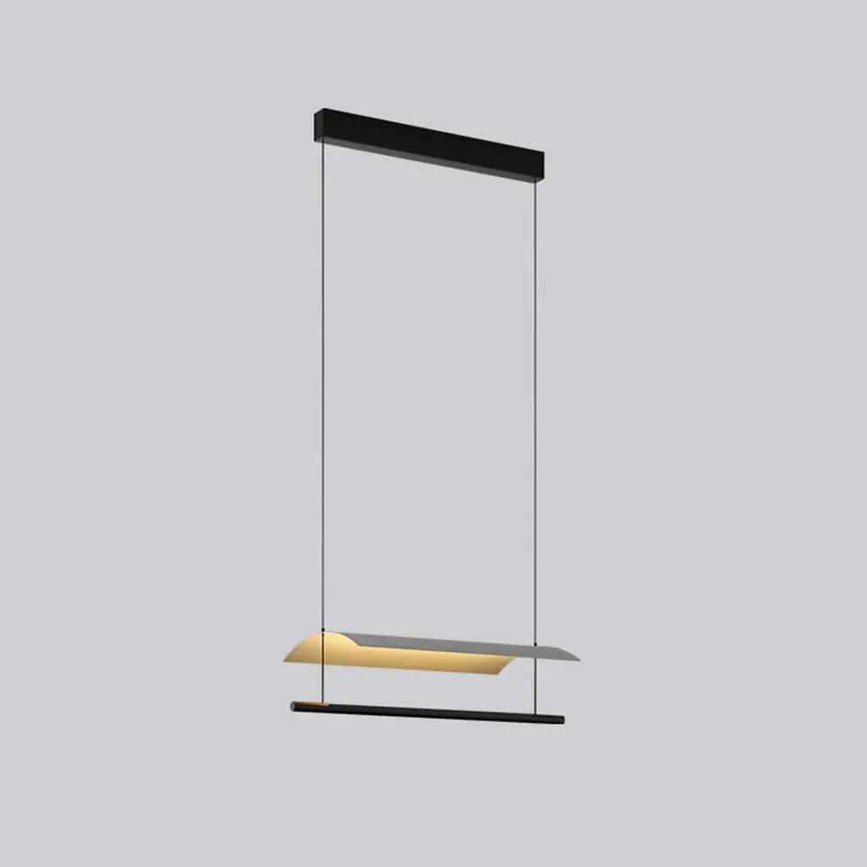 Nowoczesna długa czarna lampa wisząca LED do jadalni | boxzora