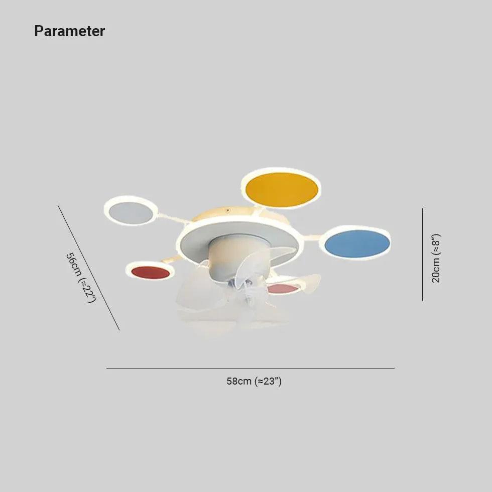 Takmontert ventilasjonsvifte med makronfarget sky-design og lys | boxzora