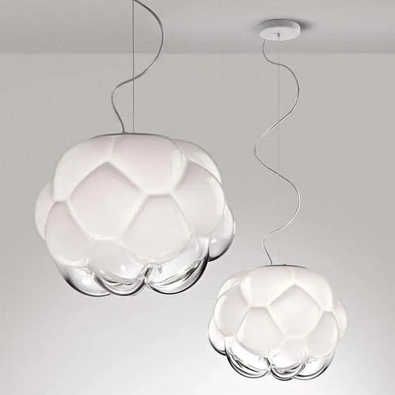 Lámparas colgantes nórdicas de cristal transparente con forma de nube | boxzora