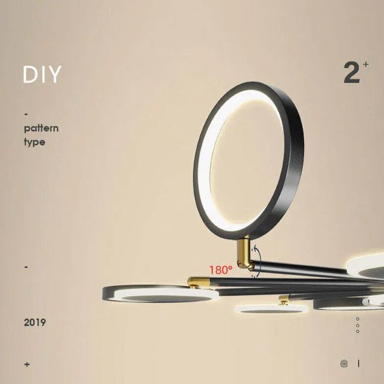 Moleculaire ringlamp in luxueuze stijl voor de woonkamer | boxzora