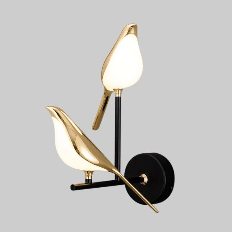 Nordisk vegglampe med skjærefugl til stuen | boxzora