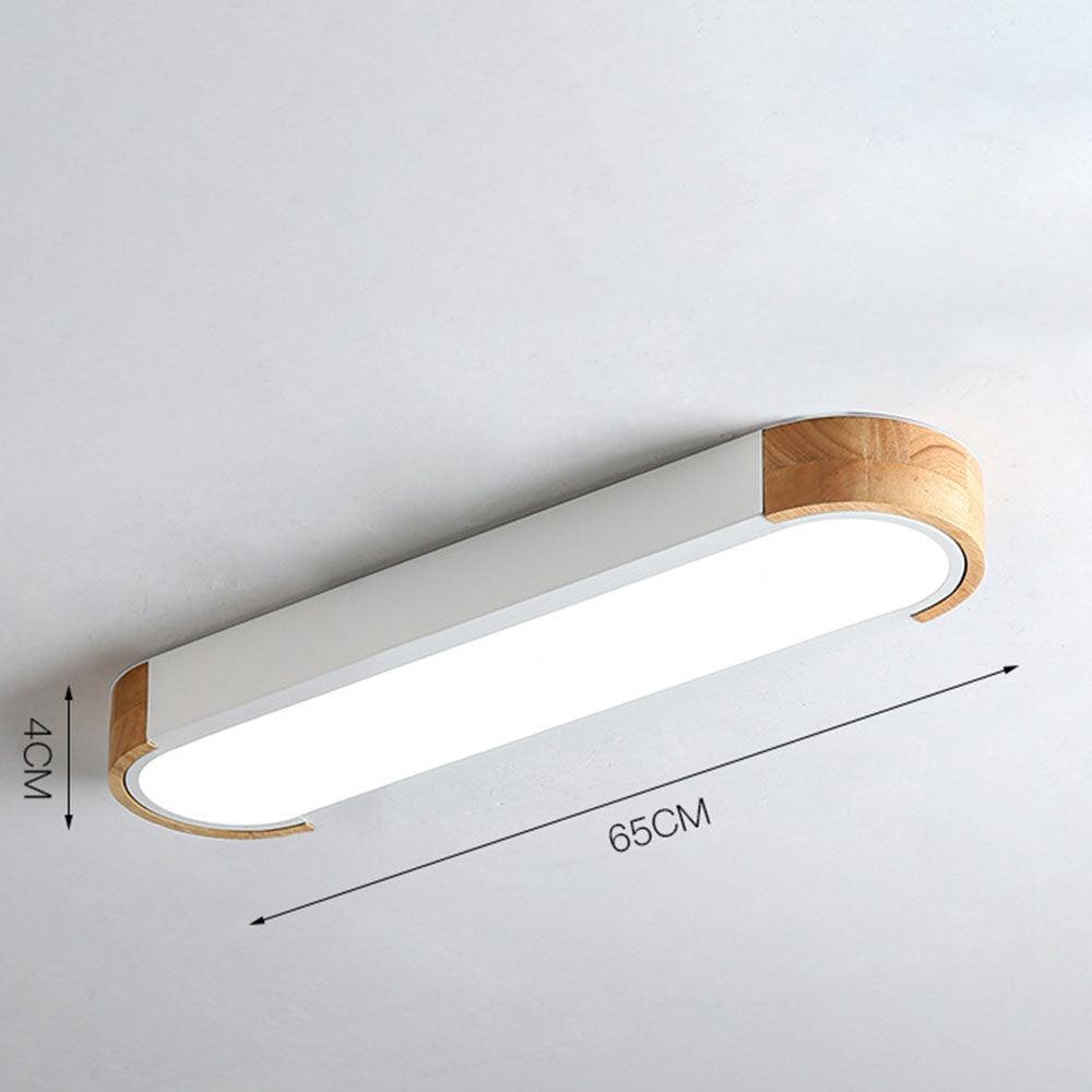 Lámpara de techo LED nórdica lineal de madera para sala de estar | boxzora