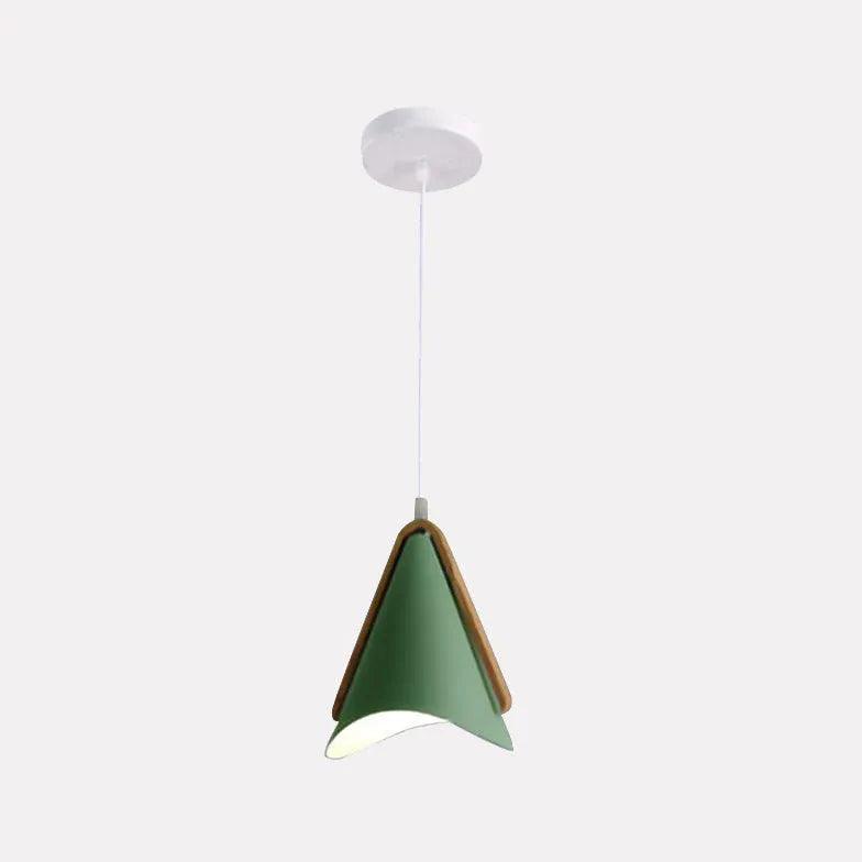 Lámpara colgante de metal y madera estilo nórdico, tipo macaron, de tres brazos | boxzora