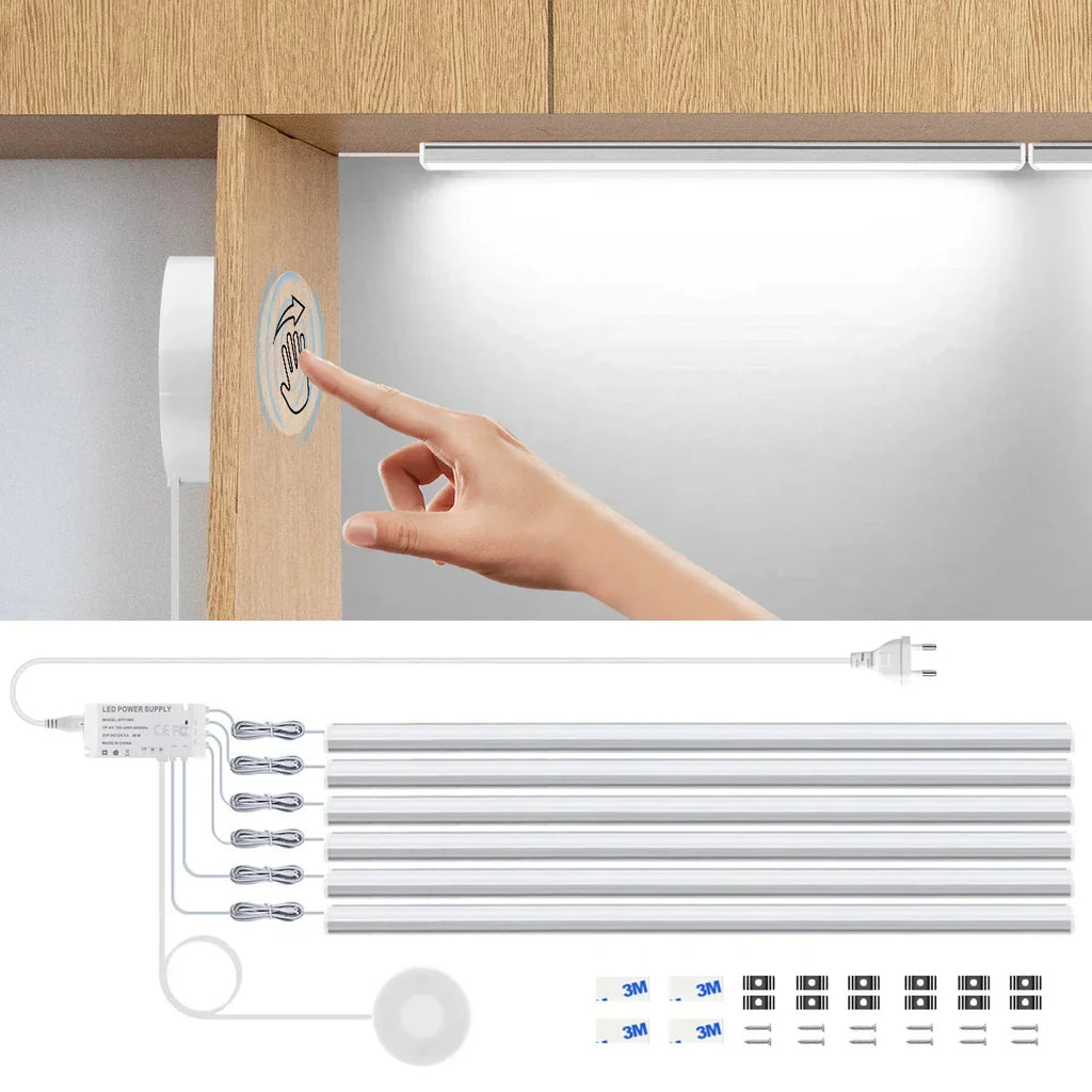 Barre lumineuse LED sans fil en aluminium — Détecteur de mouvement, conception traversant le bois
