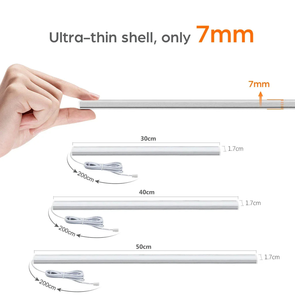 Barre lumineuse LED sans fil en aluminium — Détecteur de mouvement, conception traversant le bois
