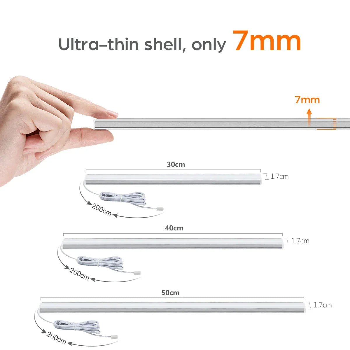 Barre lumineuse LED sans fil en aluminium — Détecteur de mouvement, conception traversant le bois