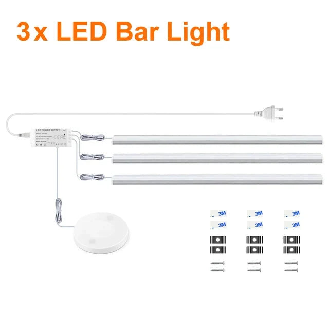 Barre lumineuse LED sans fil en aluminium — Détecteur de mouvement, conception traversant le bois
