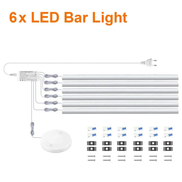Barre lumineuse LED sans fil en aluminium — Détecteur de mouvement, conception traversant le bois