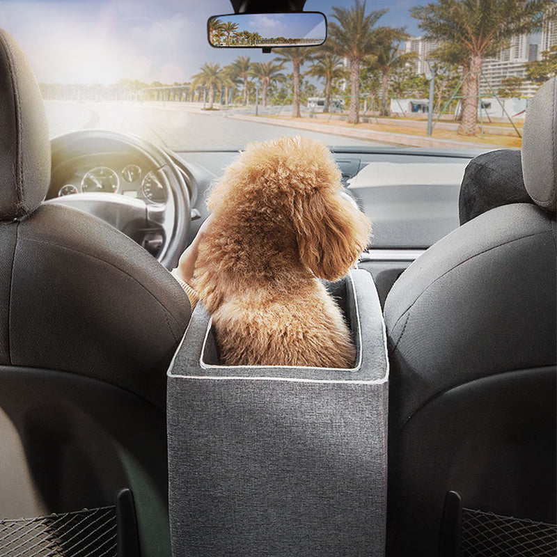 Center Console Dog Car Seat — Bite-Resistant, Machine Washable, Compact Design