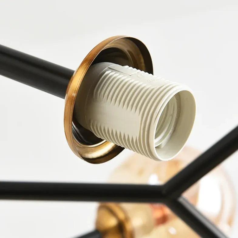 Candelabru modern luxos din sticlă, cu design molecular, pentru sufragerie | boxzora
