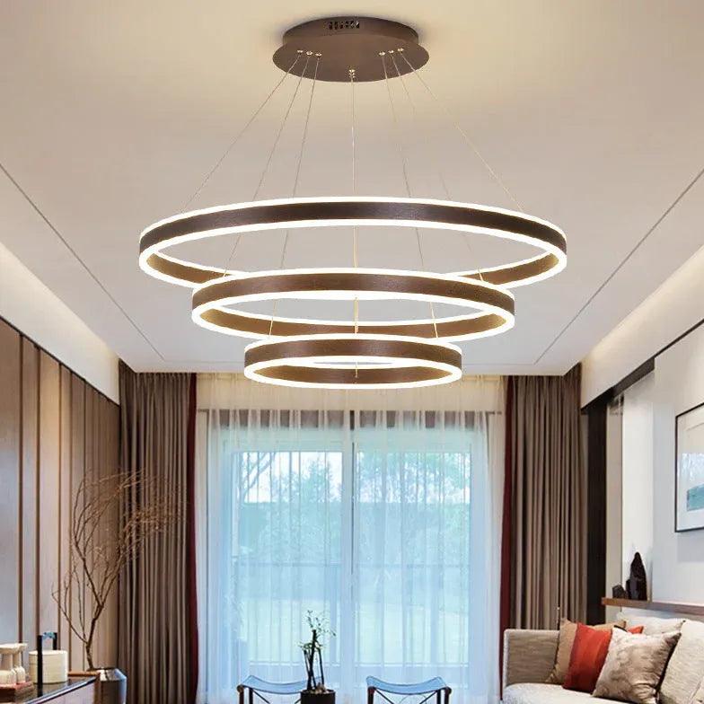 Minimalistyczna okrągła wisząca lampa sufitowa LED do salonu | boxzora