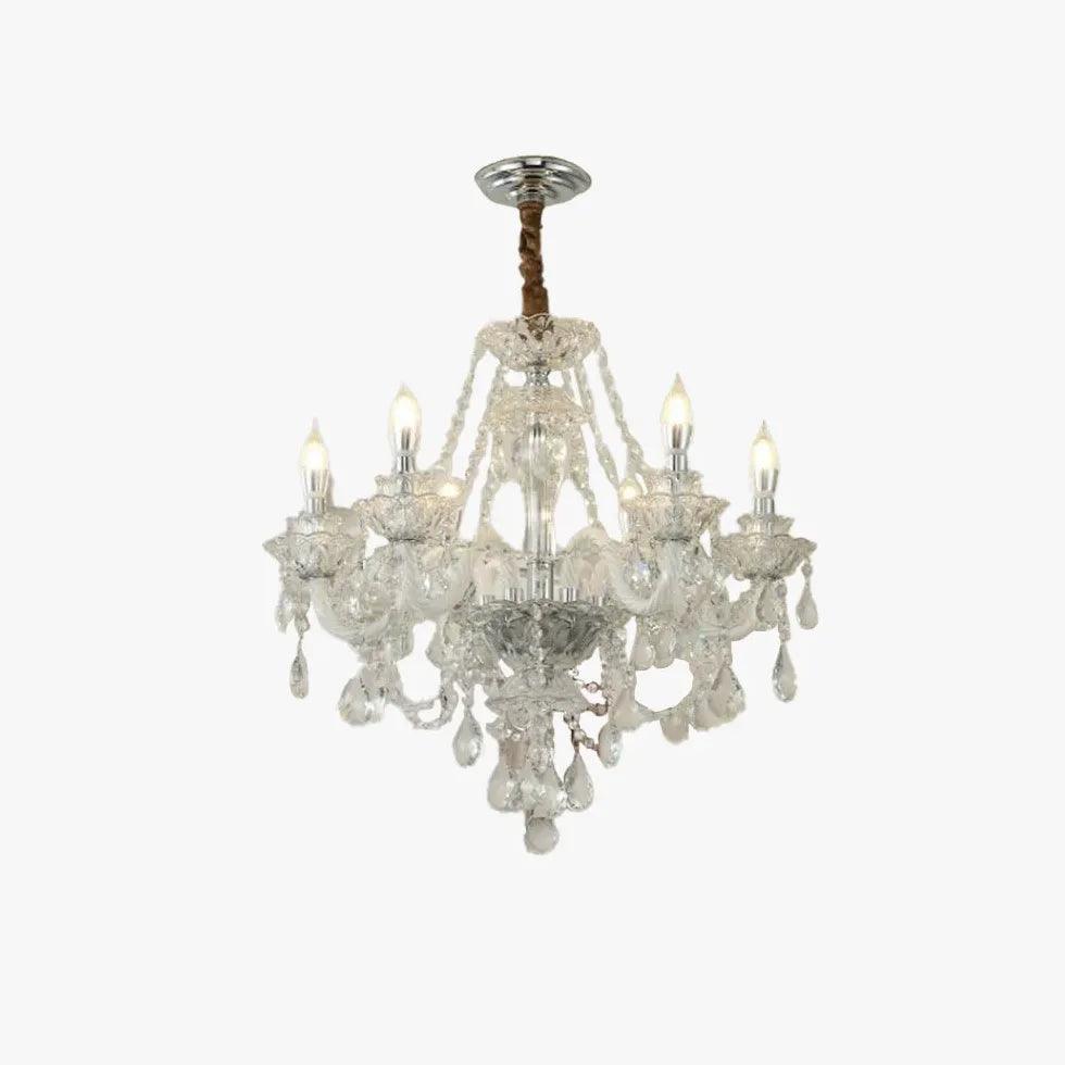 Luxe keukenhanglamp in de vorm van kaarsen met kristallen | boxzora