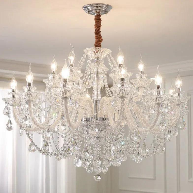 Luxe keukenhanglamp in de vorm van kaarsen met kristallen | boxzora