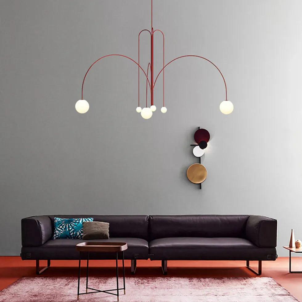 Candelabru din metal și sticlă, cu glob luminos, pentru living | boxzora