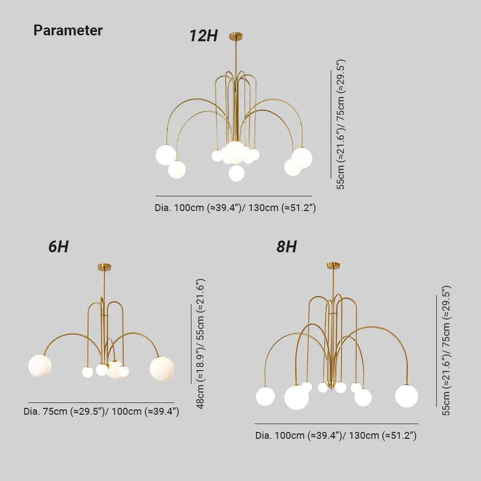 Candelabru din metal și sticlă, cu glob luminos, pentru living | boxzora
