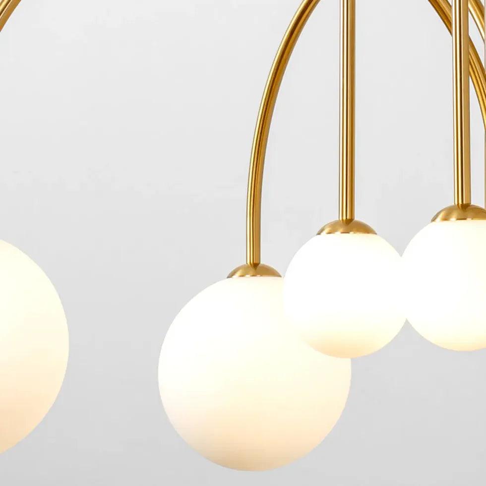 Candelabru din metal și sticlă, cu glob luminos, pentru living | boxzora