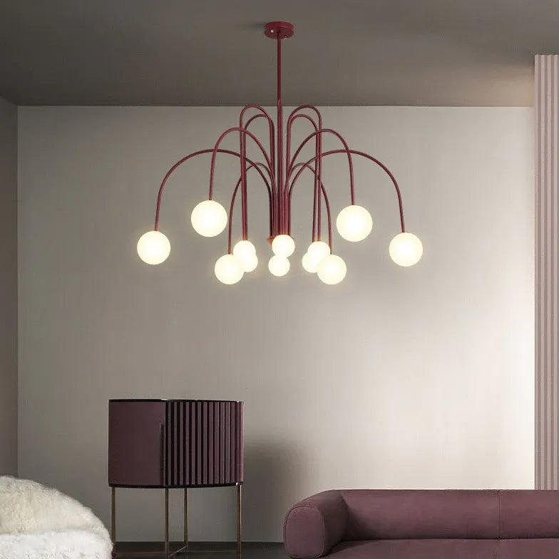 Candelabru din metal și sticlă, cu glob luminos, pentru living | boxzora