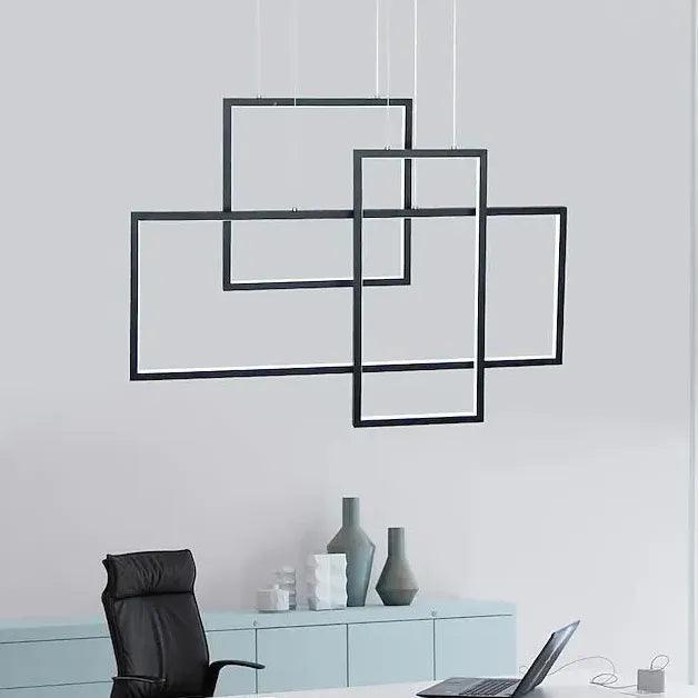 Minimalistische zwarte rechthoekige hanglamp | boxzora