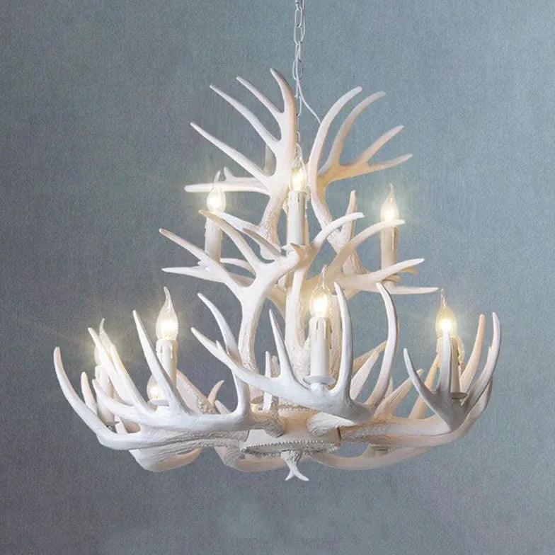 Lampadario di corna di cervo Mid-Century ad altezza regolabile per sala da pranzo | boxzora