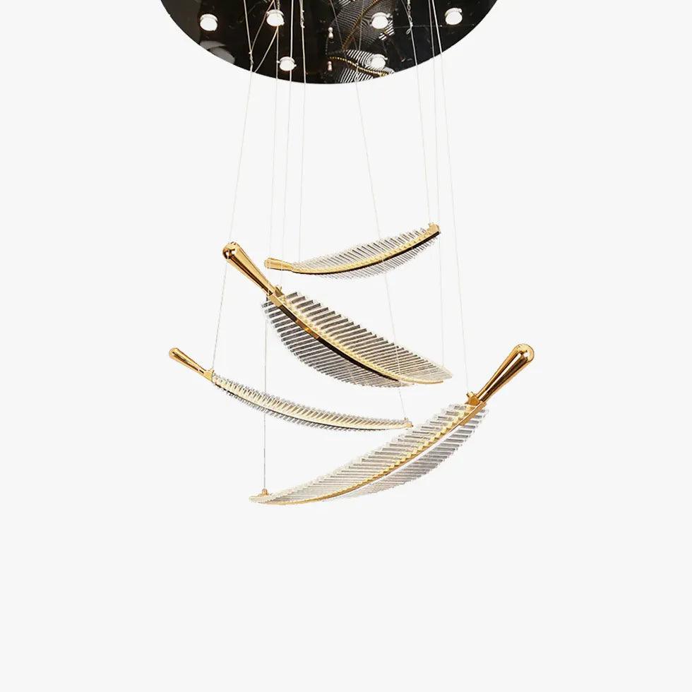 Suspension de luxe en forme de plume pour cage d’escalier | boxzora